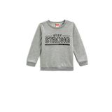 Koton 023 Erkek Bebek Baskılı Uzun Kollu Bisiklet Yaka Gri Sweatshirt