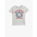 Koton 023 Erkek Çocuk Baskılı Kısa Kollu Gri T-shirt