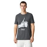 Koton 045 Antrasit Bisiklet Yaka Kısa Kollu Baskılı Erkek T-shirt