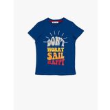 Koton 0YKB16257OK886 Slogan Baskılı Pamuklu Kısa Kollu Bisiklet Yaka Erkek Çocuk T-Shirt