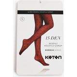 Koton 15 Den Desenli Ince Külotlu Çorap - M - Bordo