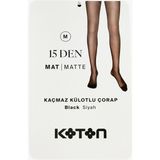 Koton 15 Den Mat Dokulu Kaçmaz Külotlu Çorap - S - Siyah