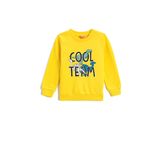 Koton 151 Erkek Bebek Sarı Dinozor Baskılı Uzun Kollu Bisiklet Yaka Sweatshirt