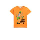 Koton 200 Erkek Çocuk Baskılı Kısa Kollu Bisiklet Yaka Pamuklu Turuncu T-shirt