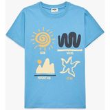 Koton 26YY59000265 Mavi Erkek Çocuk T-Shirt 6SKB10148TK - Açık Mavi - 7 - 8 Yaş