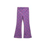 Koton 2D7 Kız Çocuk Pembe Desenli Kelebek Desenli İspanyol Paça Beli Lastikli Pantolon
