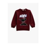 Koton 2WKB10079TK Dinozor Baskılı Uzun Kollu Bisiklet Yaka Sweatshirt