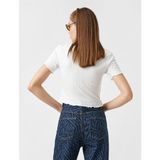 Koton 2YAL18007UK Kırık Beyaz Basic Kadın T-shirt