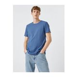 Koton 2YAM12141LK Açık İndigo Erkek Slim Fit Basic Tişört