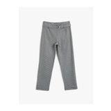 Koton 2YKG47957AW Kazayağı Desenli Kemerli Pantolon