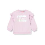 Koton 370 Kız Bebek Lila Fırfırlı Baskılı Uzun Kollu Bisiklet Yaka Şardonlu Sweatshirt