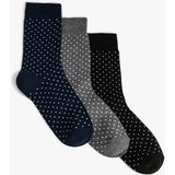 Koton 3'lü Soket Çorap Seti Çok Renkli Geometrik Desenli - Standart - Karışık