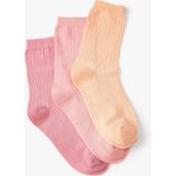 Koton 3'Lü Soket Çorap Seti Dokulu Çok Renkli - Pembe - Standart