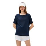 Koton 3SAK10040NK Lacivert Kayık Yaka Kadın T-shirt