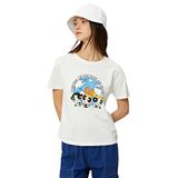 Koton 3SAL10025IK Ekru Powerpuff Pamuklu Kadın T-shirt