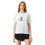 Koton 3SAL10026IK Ekru Kısa Kollu Kadın T-shirt