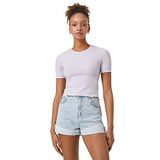 Koton 3SAL10138IK3S5 Lila Kadın Crop T-Shirt
