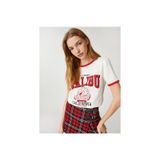 Koton 3SAL10221IK 010 Ekru Genç Kız Pamuk Jersey T-Shirt