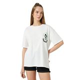 Koton 3SAL10310IK Ekru Kadın T-shirt
