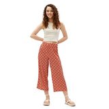 Koton 3SAL40028IW Bordo Etnik Desenli Bol Paça Kadın Pantolon