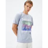 Koton 3SAM10817HK Lila Erkek T-shirt