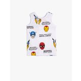 Koton 3SKB30007TK 0D0 Beyaz Desenli Erkek Çocuk Jersey Bisiklet Yaka Kısa Ve Kolsuz T-Shirt