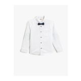 Koton 3SKB60013TW Beyaz 000 Erkek Çocuk Pamuk Woven Tops Gömlek