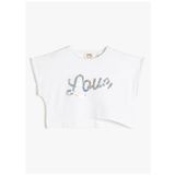 Koton 3SKG10037AK Beyaz Kız Çocuk T-Shirt