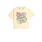 Koton 3SKG10549AK 053 Bej Kız Çocuk Jersey Kısa Kollu Bisiklet Yaka T-Shirt