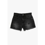 Koton 3SKG40008AD 999 Siyah Kız Çocuk Pamuk Denim Şort