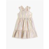 Koton 3SKG80022AW 2S7 Pembe Çizgili Kız Çocuk Pamuk Woven Dresses Elbise