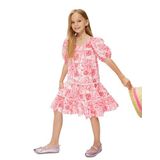 Koton 3SKG80023EW Pembe Çiçekli Kısa Kız Çocuk Elbise