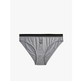 Koton 3SLK30011MK Gri Melanj Minimal Baskı Kadın Brief Külot