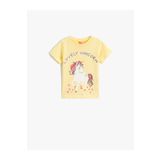 Koton 3SMG10010AK Baskılı Sarı Bebek T-Shirt