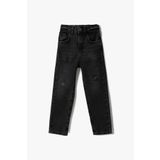 Koton 3WKG40013AD Antrasit Boyfriend Jean Kız Çocuk Elastic Bel Düz Paça Kot Pantolon