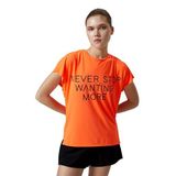 Koton 4SAK10028NK NY3 Neon Turuncu Baskılı Kadın Spor T-shirt