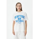 Koton 4SAL10045IK Ekru Kadın T-shirt