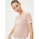 Koton 4SAL10164IK Pembe U Yaka Kadın T-Shirt