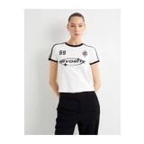 Koton 4SAL10625IK Ekru Kadın T-shirt