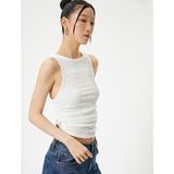 Koton 4SAL30002IK 010 Ekru Jersey Kolsuz Genç Kız T-shirt