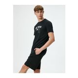 Koton 4SAM10024NK 999 Siyah Jersey Polyester Kısa Kollu Erkek T-shirt