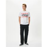 Koton 4SAM10025HK 000 Beyaz Jersey Pamuk Kısa Kollu Erkek T-shirt