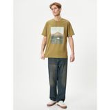 Koton 4SAM10044HK 871 Hakı Erkek Jersey Kısa Kollu T-Shirt - Haki