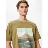 Koton 4SAM10044HK 871 Hakı Erkek Jersey Kısa Kollu T-Shirt - Haki