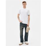 Koton 4SAM10085HK 000 Beyaz Jersey Kısa Kollu Basic Erkek T-shirt