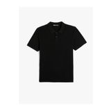 Koton 4SAM10113MK 999 Siyah Pamuk Jersey Kısa Kollu Basic Polo Erkek T-shirt