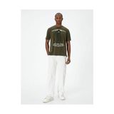 Koton 4SAM10198HK 854 Hakı Erkek Jersey Kısa Kollu T-Shirt - Haki - XL