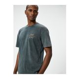 Koton 4SAM10248HK 931 Antrasit Pamuk Jersey Kısa Kollu Erkek T-shirt