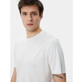 Koton 4SAM10274HK Beyaz Basic Bisiklet Yaka Erkek T-shirt
