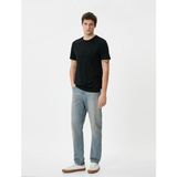 Koton 4SAM10276HK 999 Siyah Viskoz Jersey Kısa Kollu Basic Erkek T-shirt